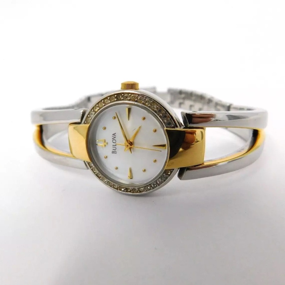Bulova Two-Tone Gold and Silver Bangle Watch